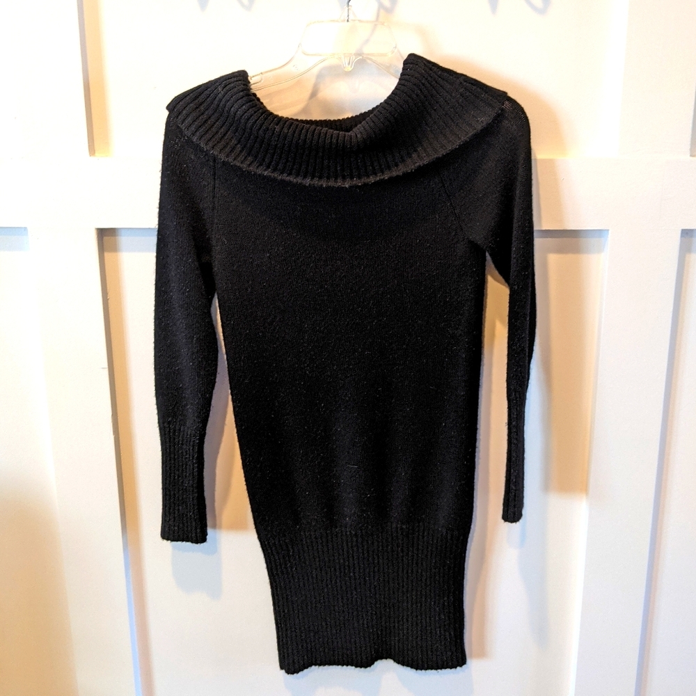 Black cowl neck sweater dress/shirt